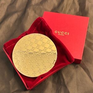 Gucci Gold Patterned Compact Mirror